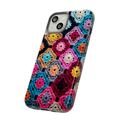 Vintage Floral Crochet Blanket Knit Look Phone Case