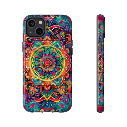 Cosmic Stained Glass Mandala Phone Case