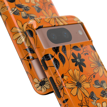 Orange Floral Phone Case Cute Summer Flower Aesthetic