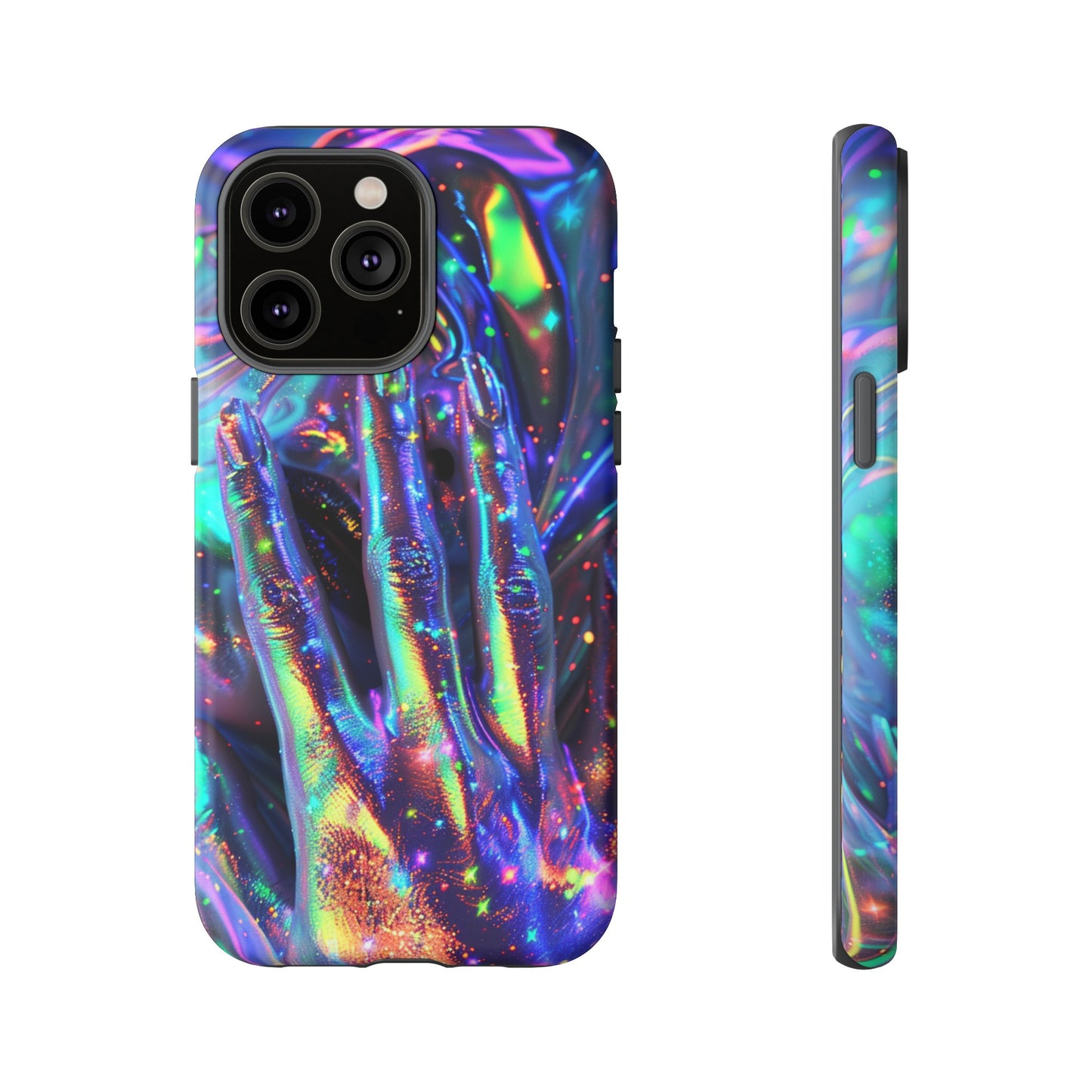 Marbled opalescent Holographic Print Phone Case