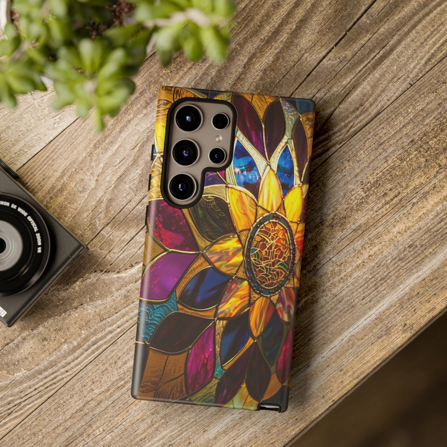 Cosmic Stained Glass Mandala Phone Case