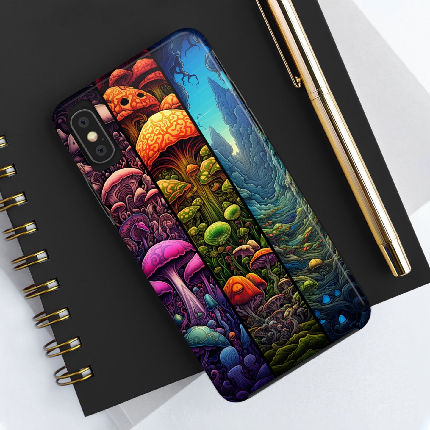 Life is just a fantasy, Mushroom, Flower Stained Glass iPhone Case | Psychedelic Natural Beauty