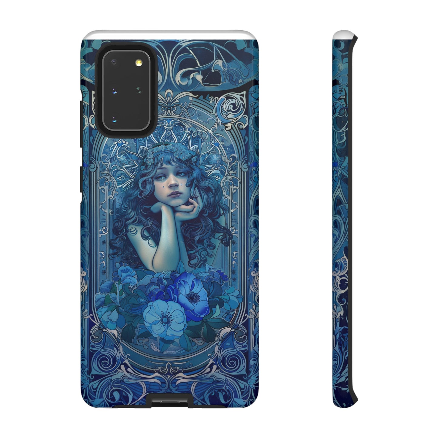 Blue Floral Art Nouveau Style Phone Case