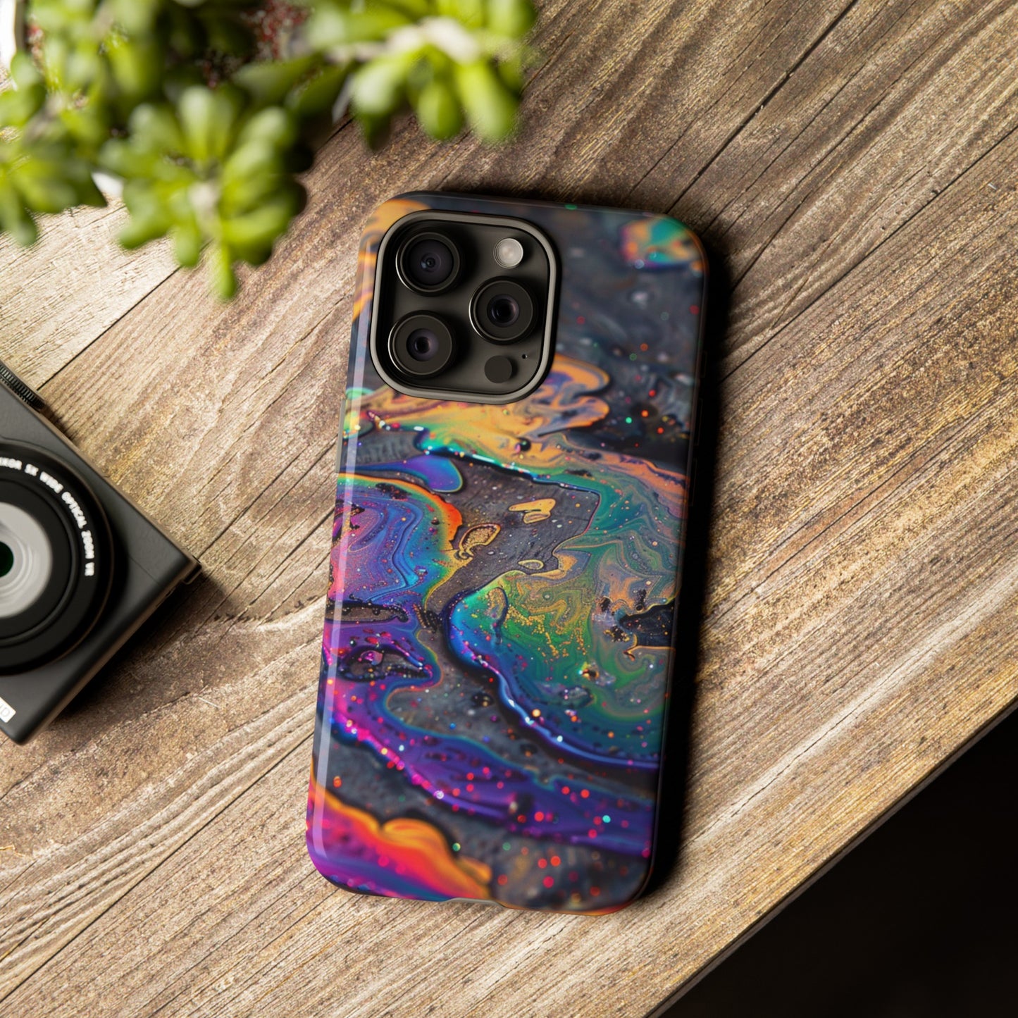 Opalescent Marbled Holographic Print Phone Case