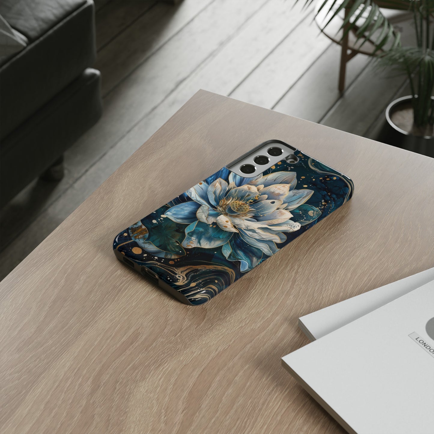 Zen Stained Glass Lotus Floral Design Phone Case