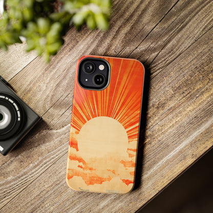 Retro Abstract Sunburst iPhone Case | Embrace the Nostalgic Charm of Artistic Rays