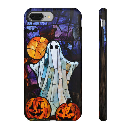 Stained Glass Halloween Ghost and Jack-o'-Lanterns Phone Cover