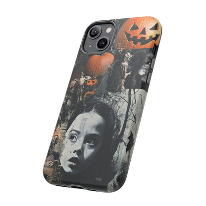 Vintage Halloween Collage Wednesday Goth Style Jackolantern Spooky Phone Cover