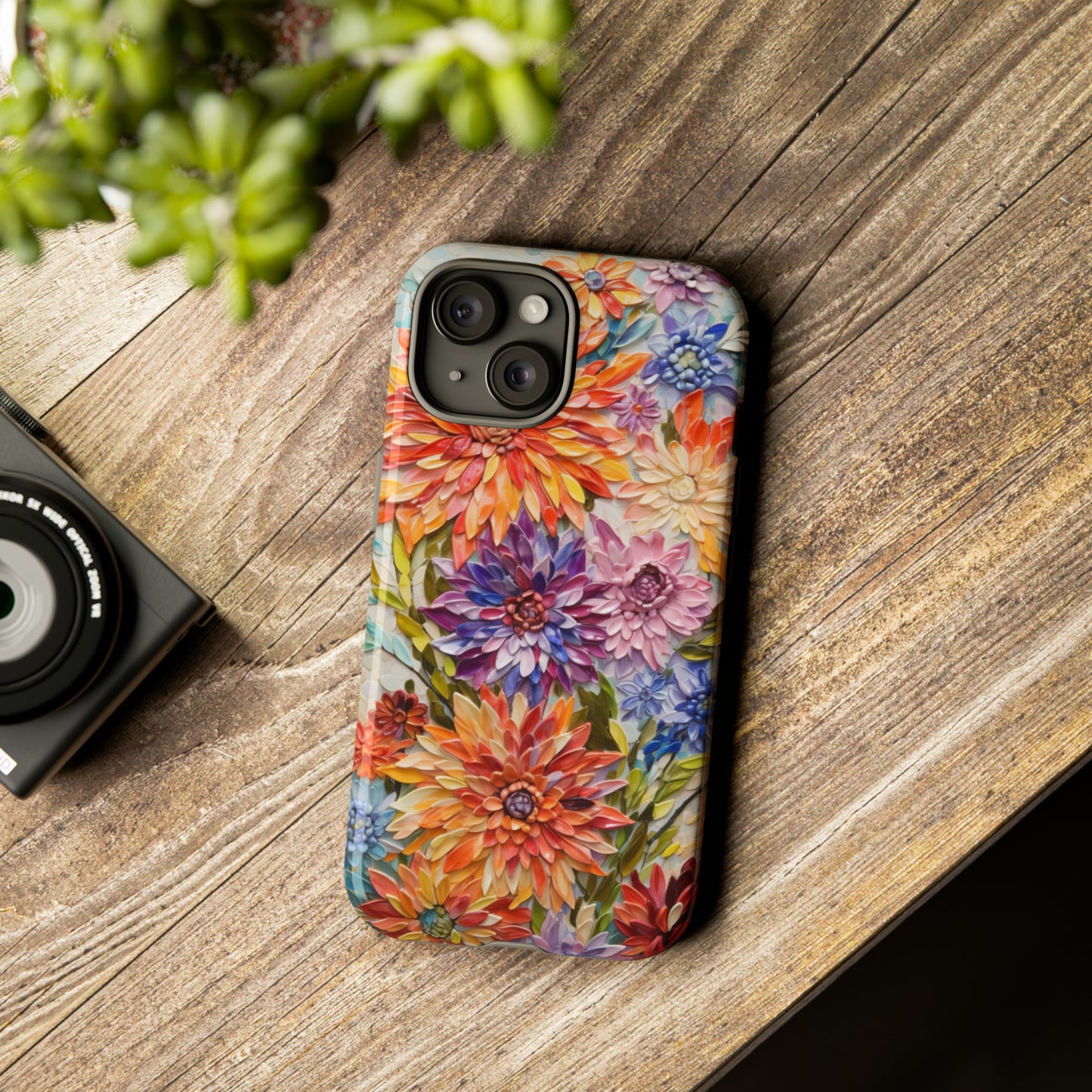 Colorful floral mosaic case for iPhone 14 Pro Max