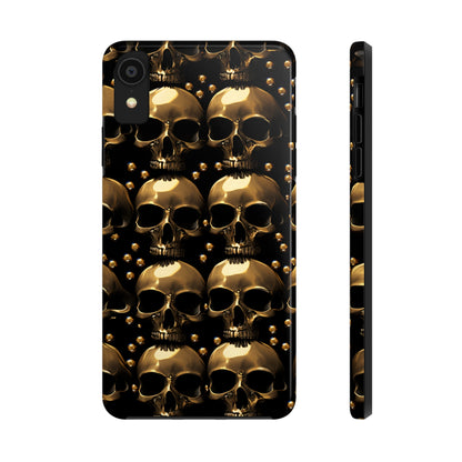 iPhone Case Golden Enigma: Where Goth Meets Glamour | Gold Skulls iPhone Tough Case