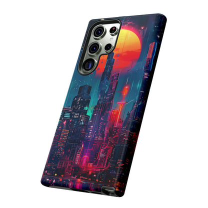 Cyberpunk Full Moon Cityscape Phone Case