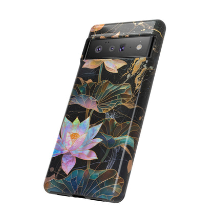 Zen Stained Glass Lotus Floral Design Phone Case