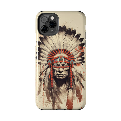 Proud Heritage: Native American Chief Headdress | Iconic Tribal iPhone Case for Models 11 through 14 Pro Max