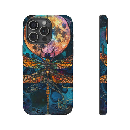 Full Moon Stained Glass Dragonfly Phone Cover