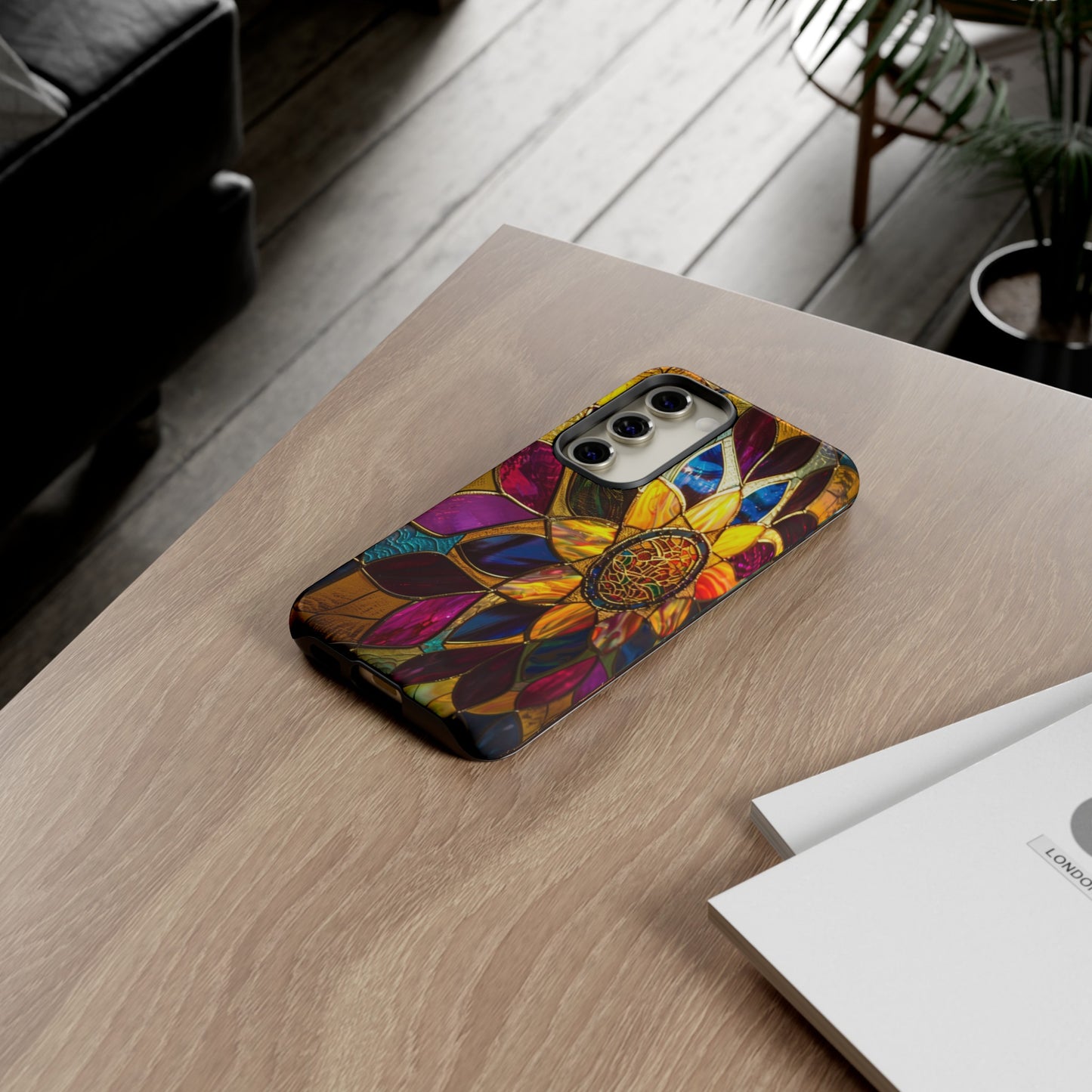 Cosmic Stained Glass Mandala Phone Case