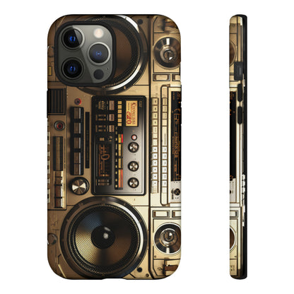 Urban Beats: Boombox Hip Hop Music Pixel Phone Case | Retro Rhythms for iPhone 15 Models