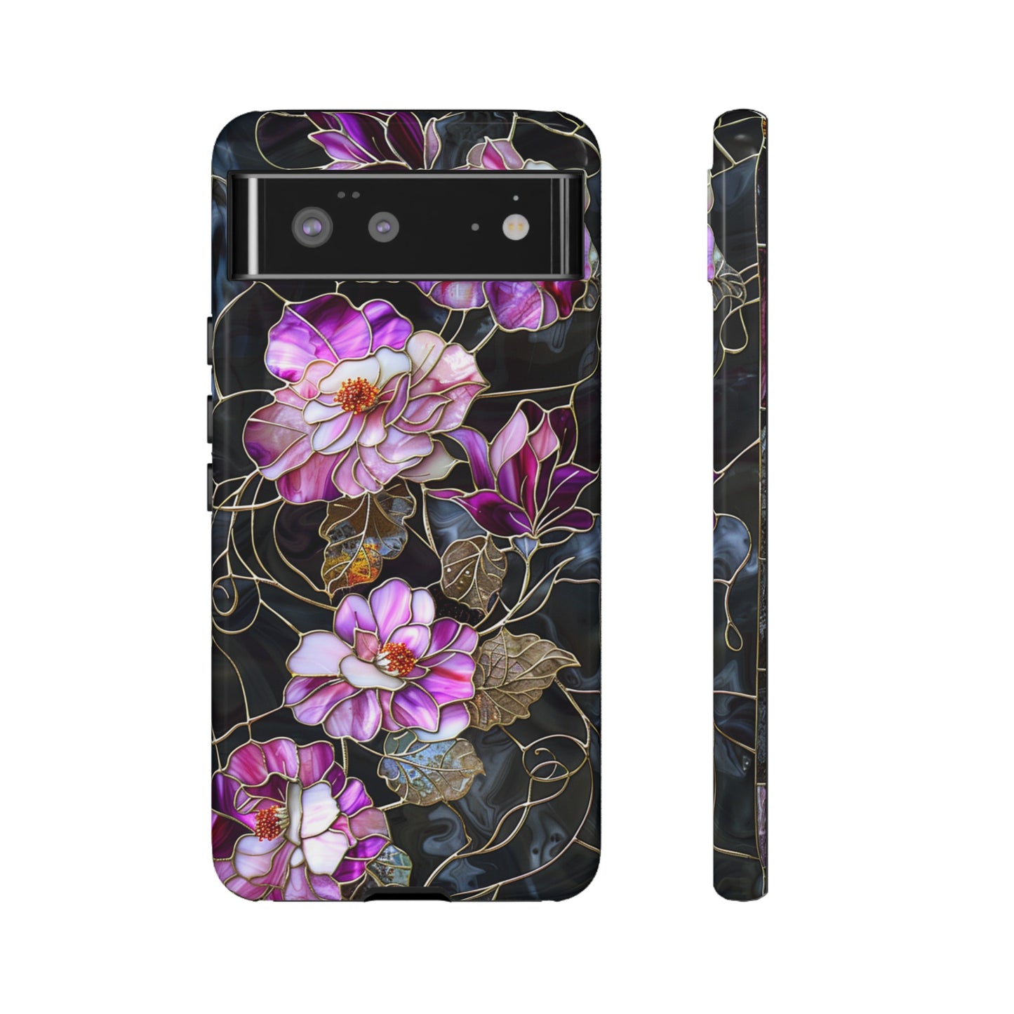 Magenta Color Floral Stained Glass Phone Case