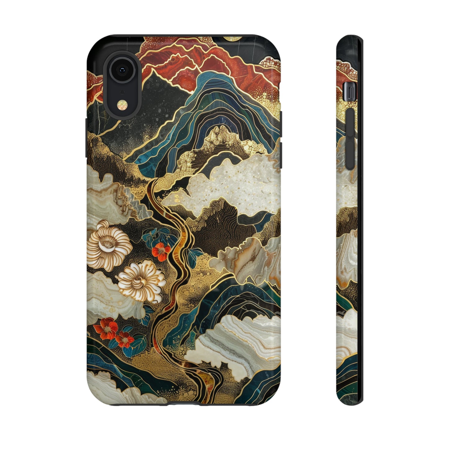 Chiyogami Stained Glass Floral Mountain Phone Case