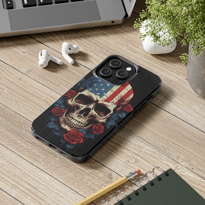 American Pride with an Edgy Spin: Skull USA Flag iPhone Case – Modern Protection Meets Patriotic Design