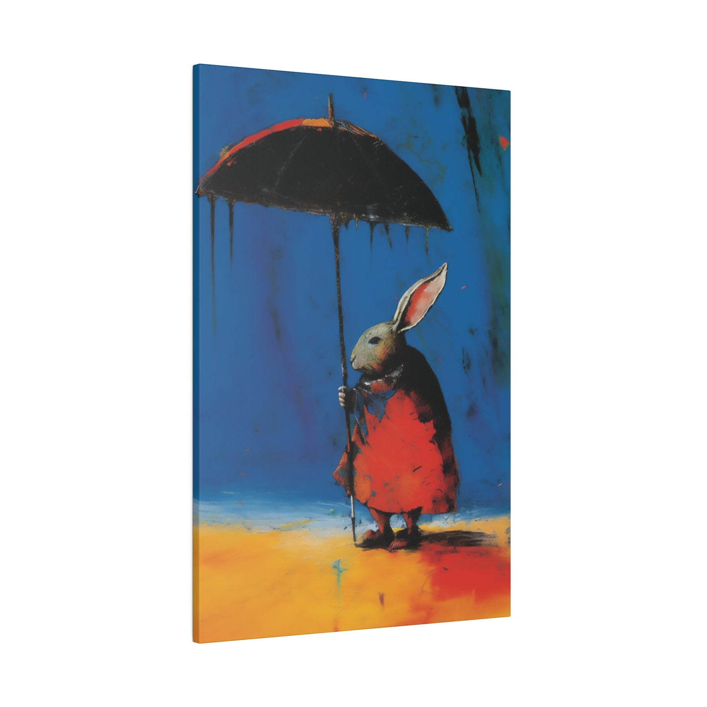 Rabbit in the Rain Pop Art | Stretched Canvas Print