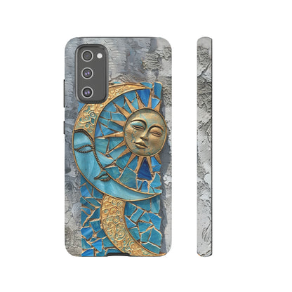 Boho Sun and Moon Mosaic Tile Stained Glass Phone Case