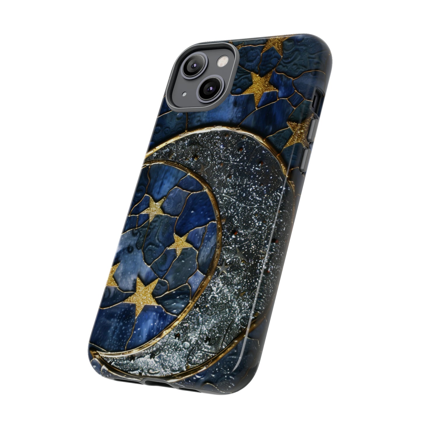 Moon Stars Stained Glass Starry Night Phone Case