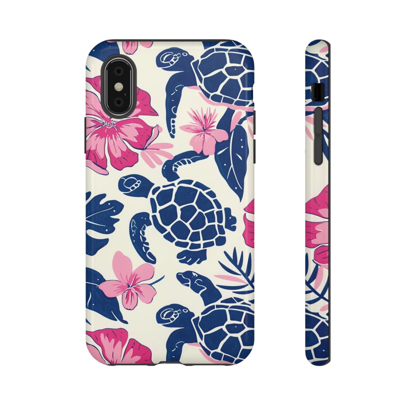 Undersea Floral Blue Sea Turtle Phone Case