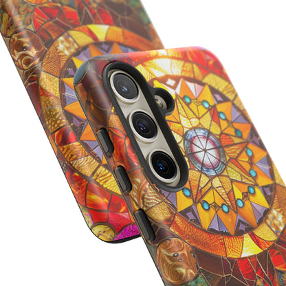 Cosmic Stained Glass Mandala Phone Case