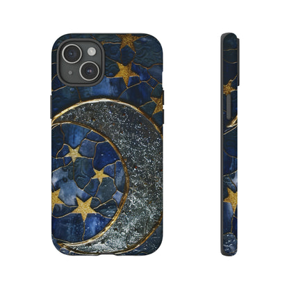 Moon Stars Stained Glass Starry Night Phone Case