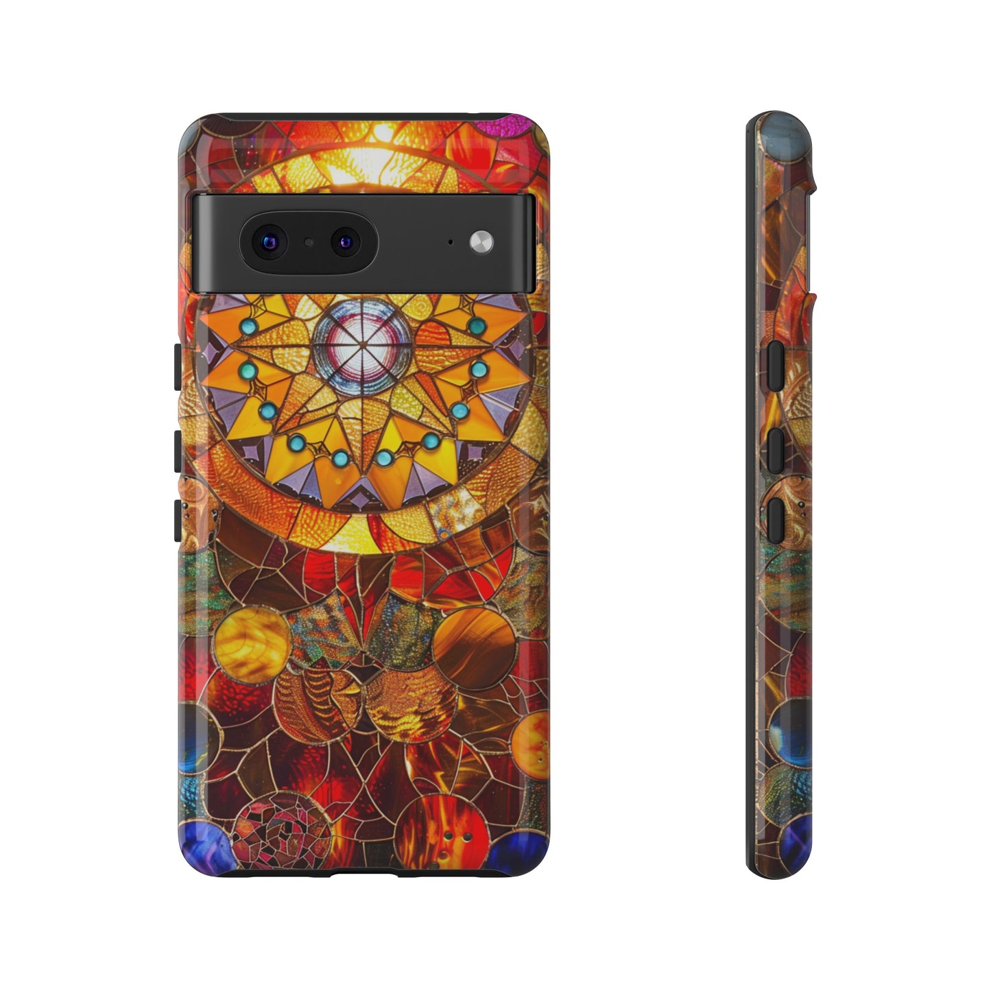 Cosmic Stained Glass Mandala Phone Case