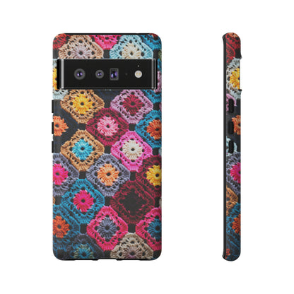 Vintage Floral Crochet Blanket Knit Look Phone Case