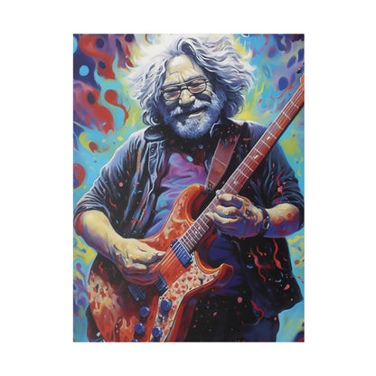 Jerry Garcia Rocking Guitar Pop Art  | Stretched Canvas Print