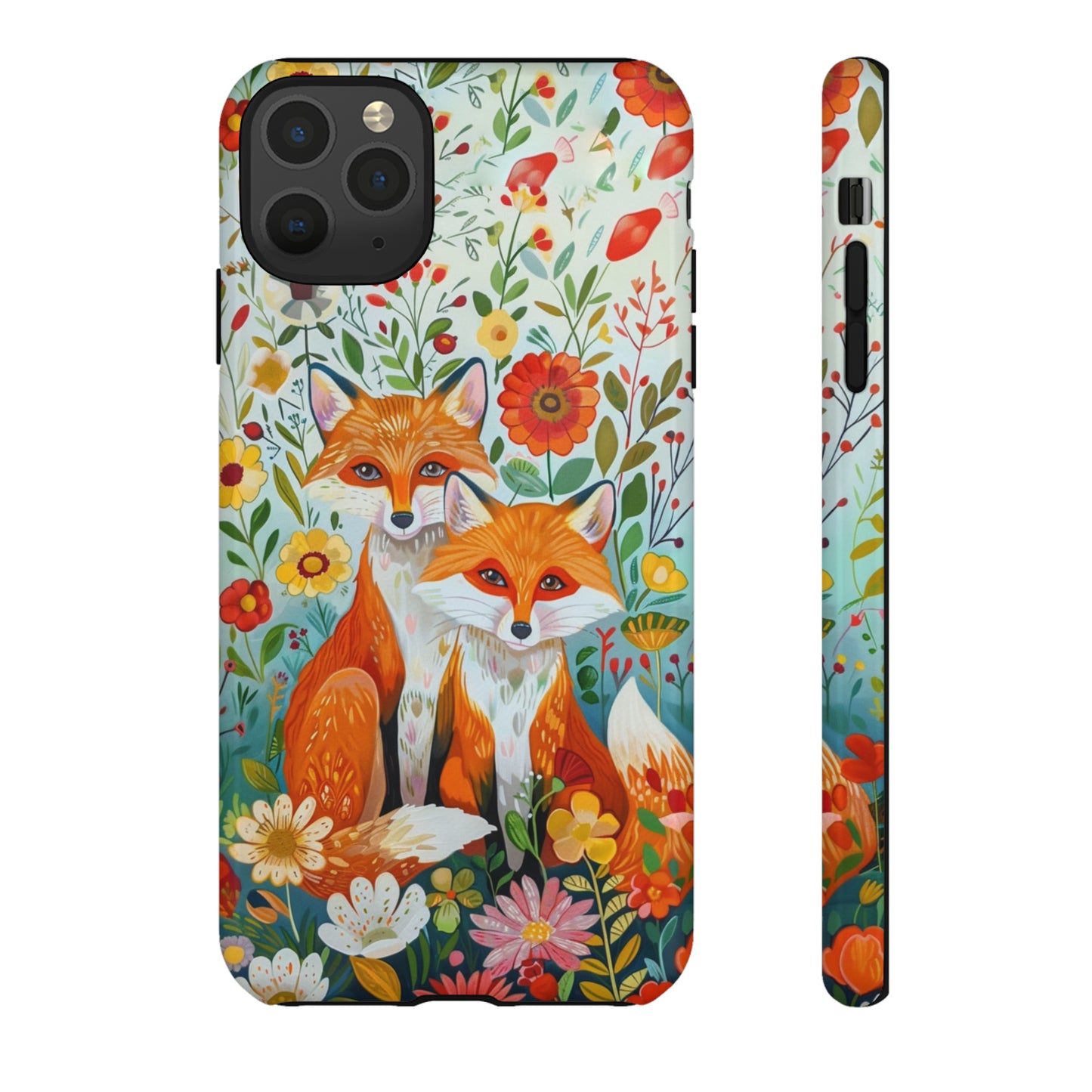 Foxes in the Floral Garden Phone Case