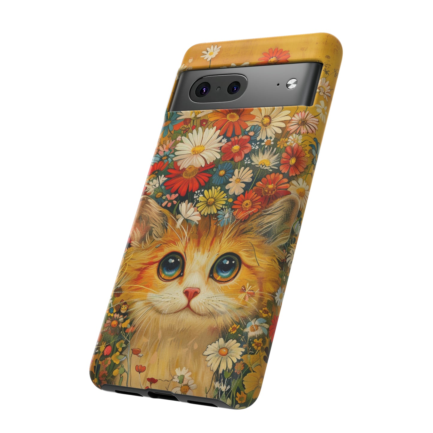 Cute Cat in Floral Garden Phone Case