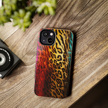 Kaleidoscopic Wild: Psychedelic Rainbow Leopard Print | Dazzling iPhone Case