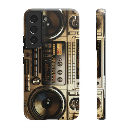 Urban Beats: Boombox Hip Hop Music Pixel Phone Case | Retro Rhythms for iPhone 15 Models