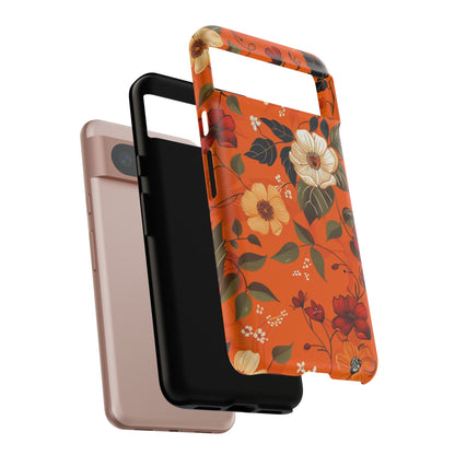 Orange Floral Phone Tough Case