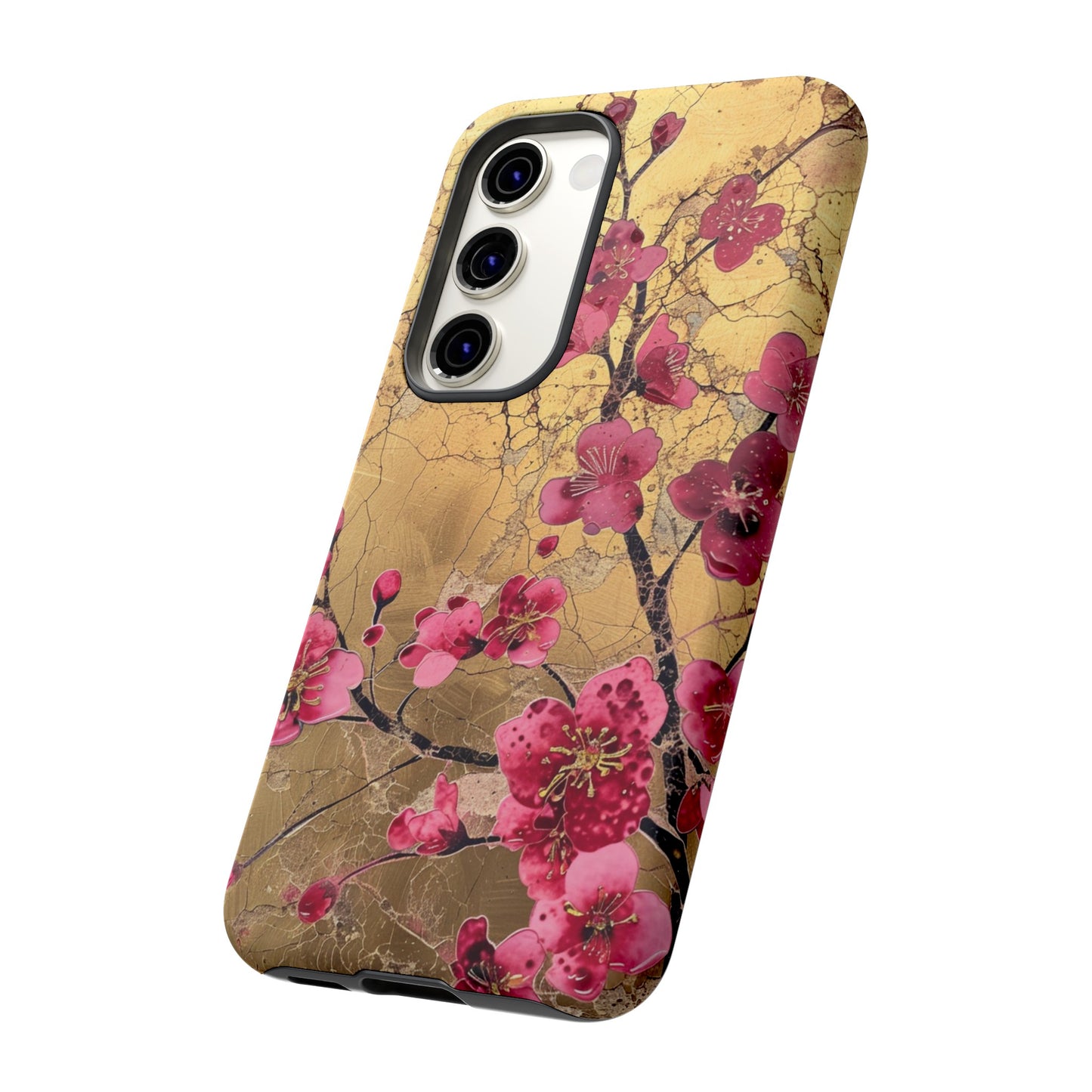 Pink Forget Me Nots Gold Floral Phone Case