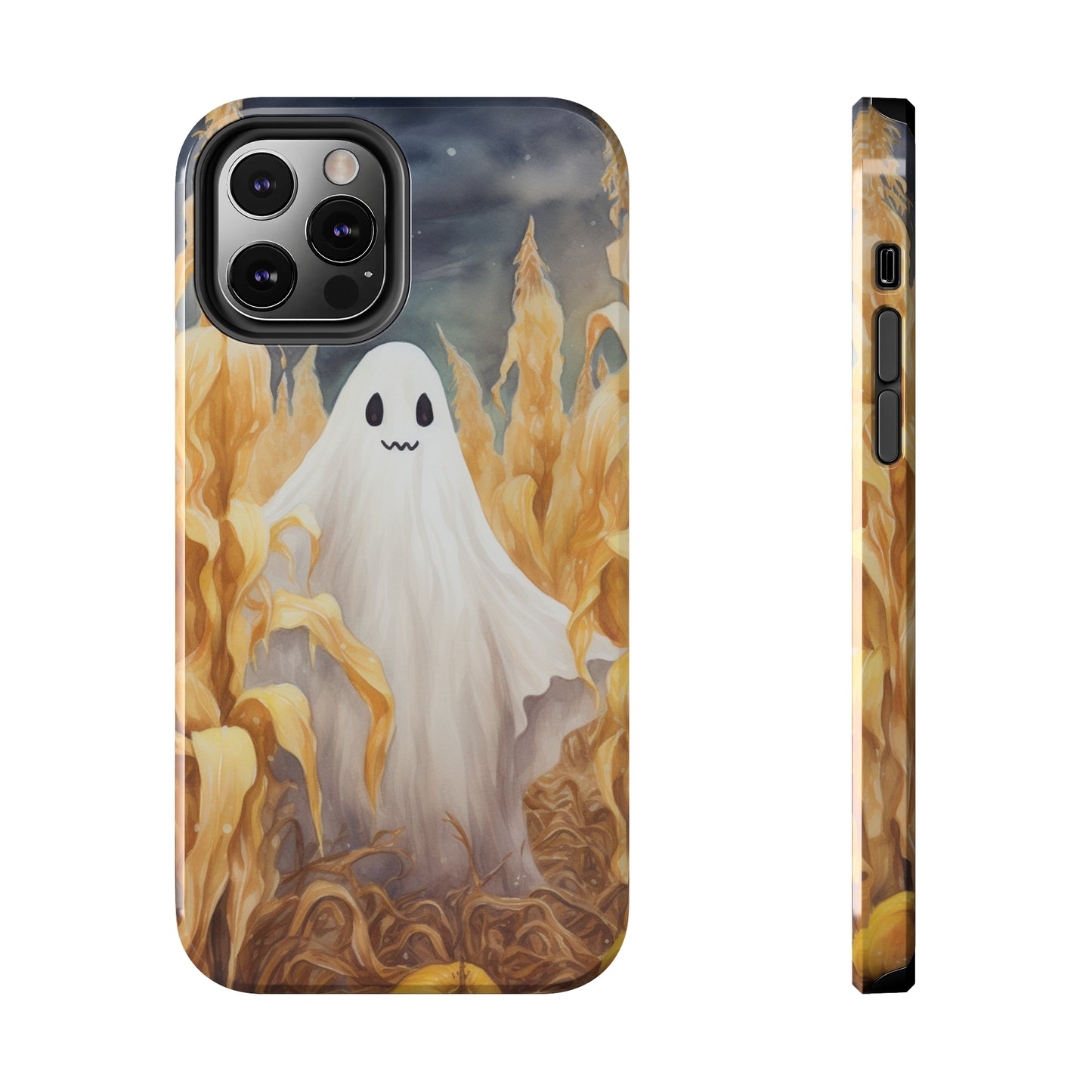 Ghost of Halloween Fall Pumpkins iPhone Case | Embrace the Spooky Autumn Vibes