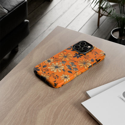 Orange Floral Phone Case Cute Summer Flower Aesthetic