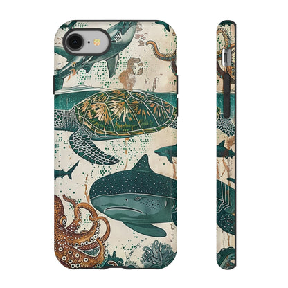 Undersea World Shark, Turtle, Manta Ray Phone Case