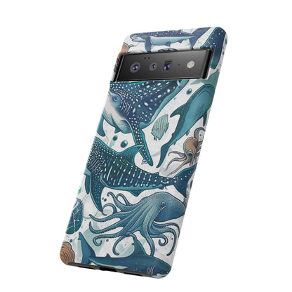 Undersea World Shark, Turtle, Manta Ray Phone Case