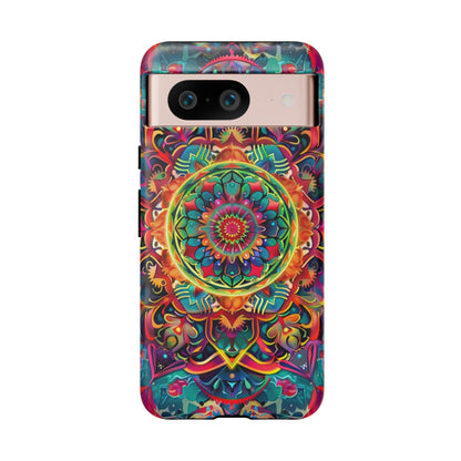 Cosmic Stained Glass Mandala Phone Case