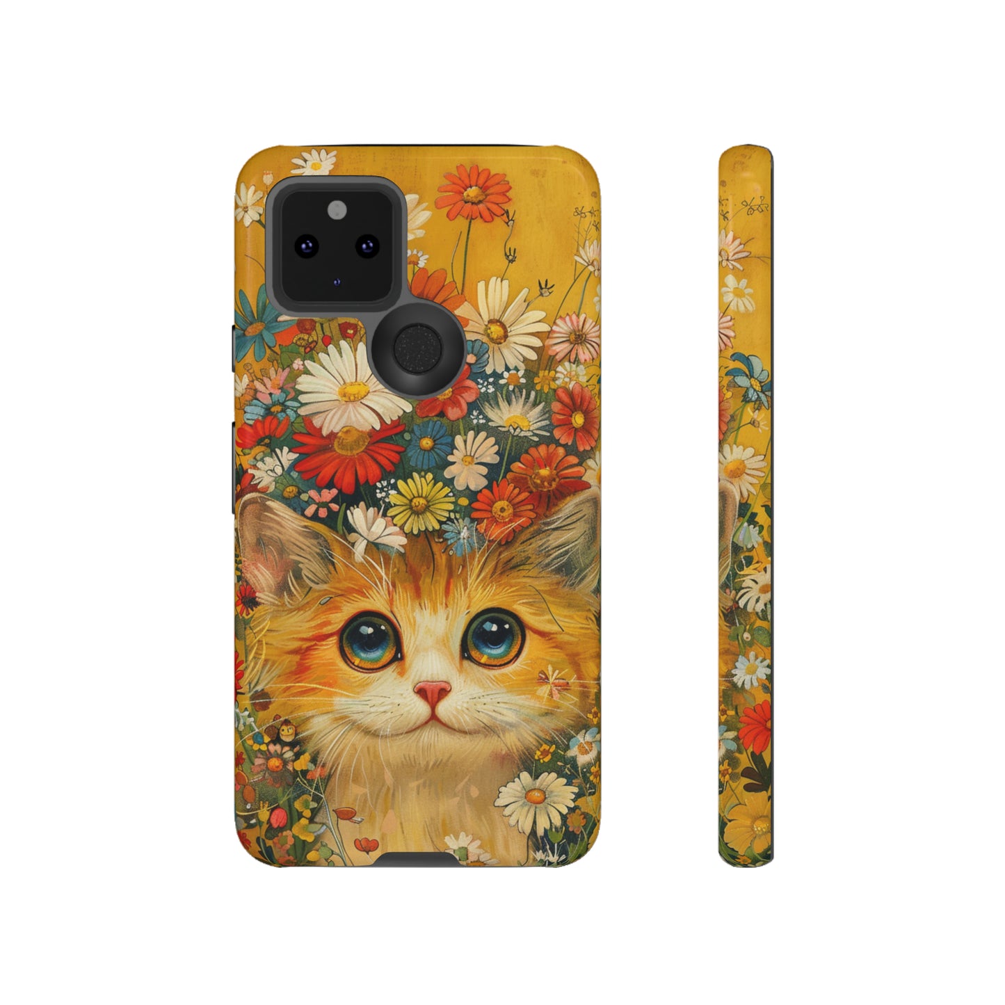 Cute Cat in Floral Garden Phone Case