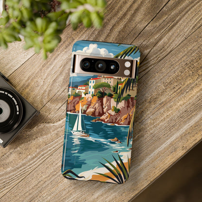 Midcentury French Riviera Sailboat Painting Phone Case