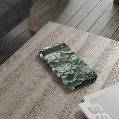 Green Jade Lotus Floral Art Phone Case