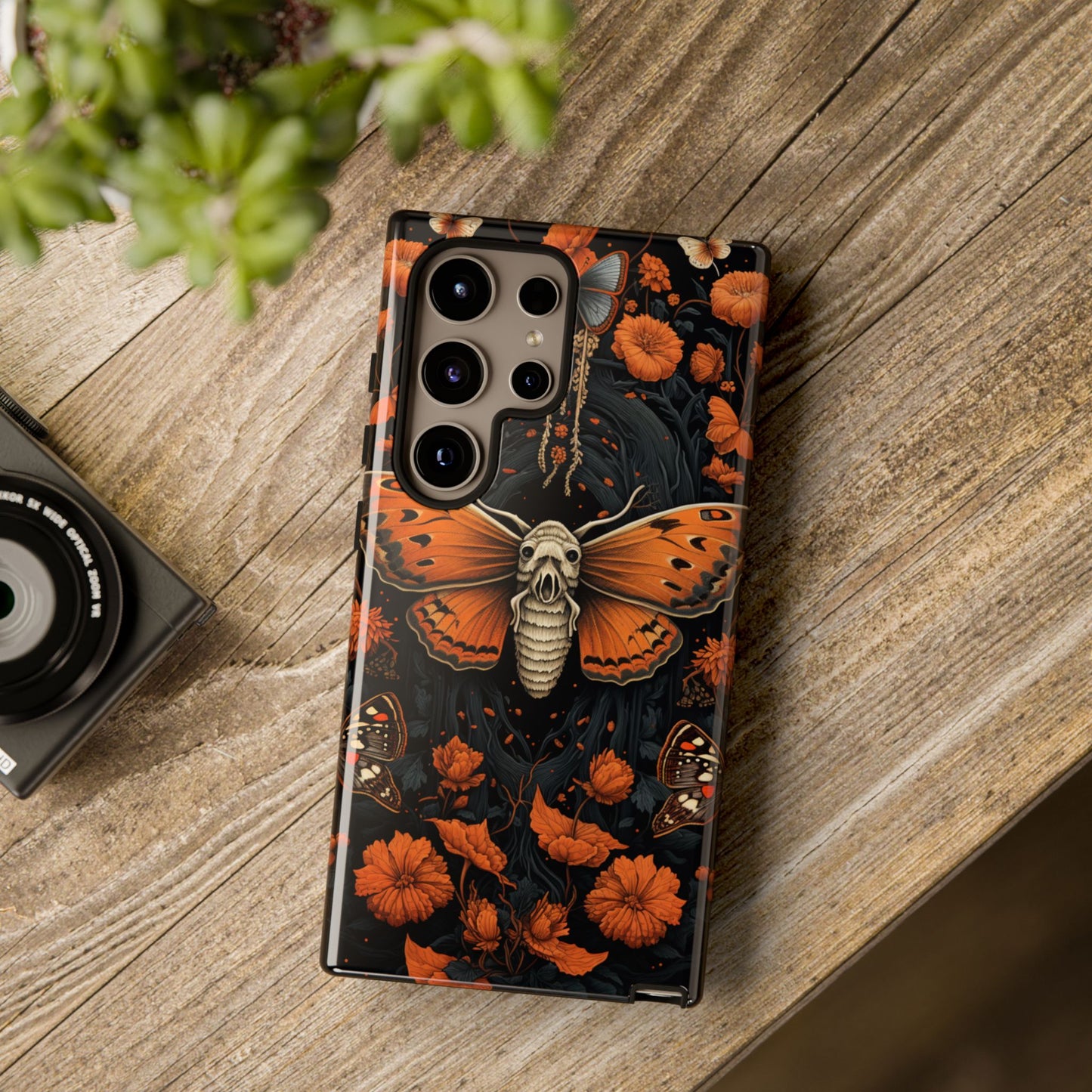 Eerie Elegance Halloween Goth Moth Phone Cover