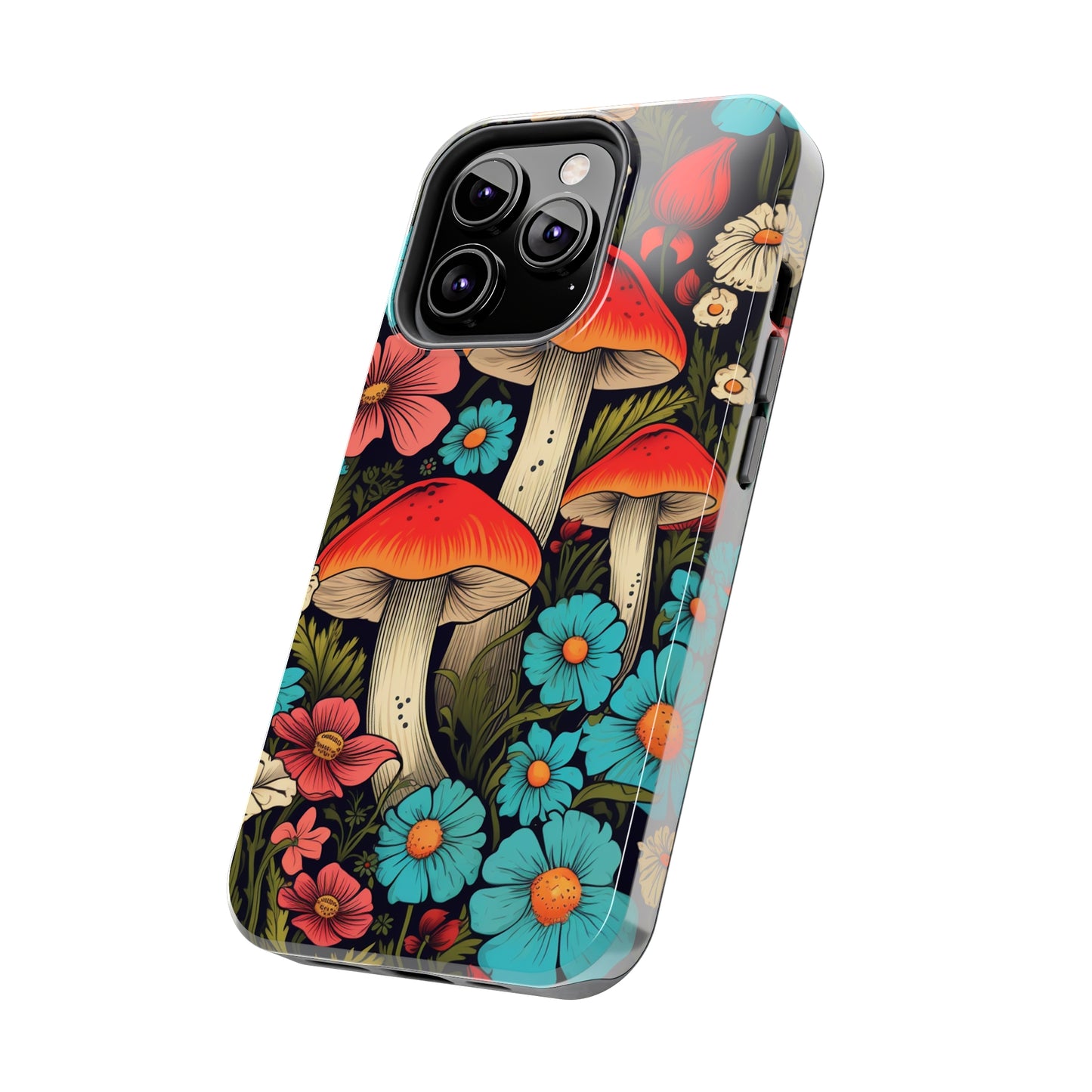 Psychedelic Retro Mushrooms iPhone case | Dive into Vintage Vibes