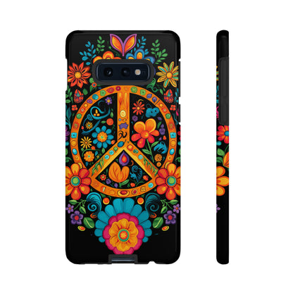 Peace Sign Embroidery Floral Hippie Style Phone Case