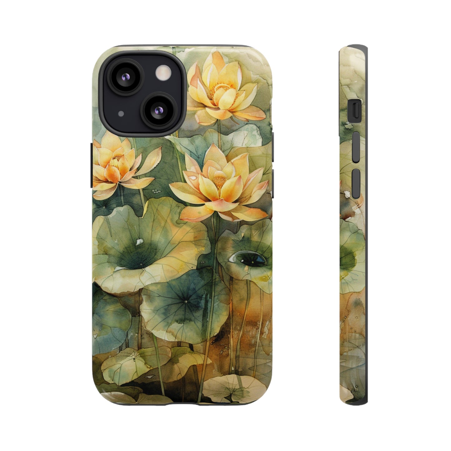 Zen Lotus Watercolor Painting iPhone 15 Case